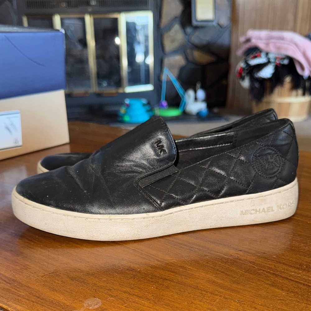 Michael Kors Keaton quilted heel slip-on leather sneakers